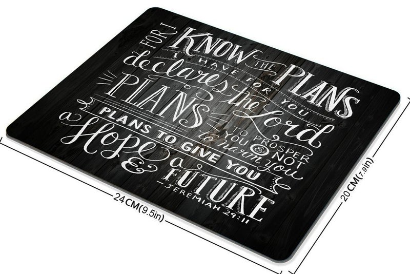 Smooffly Gaming Mouse Pad Custom,Vintage Bible Verse Scripture Quotes Psalms Sayings on Deadwood,Non-Slip Thick Rubber Large Mousepad - Image 2